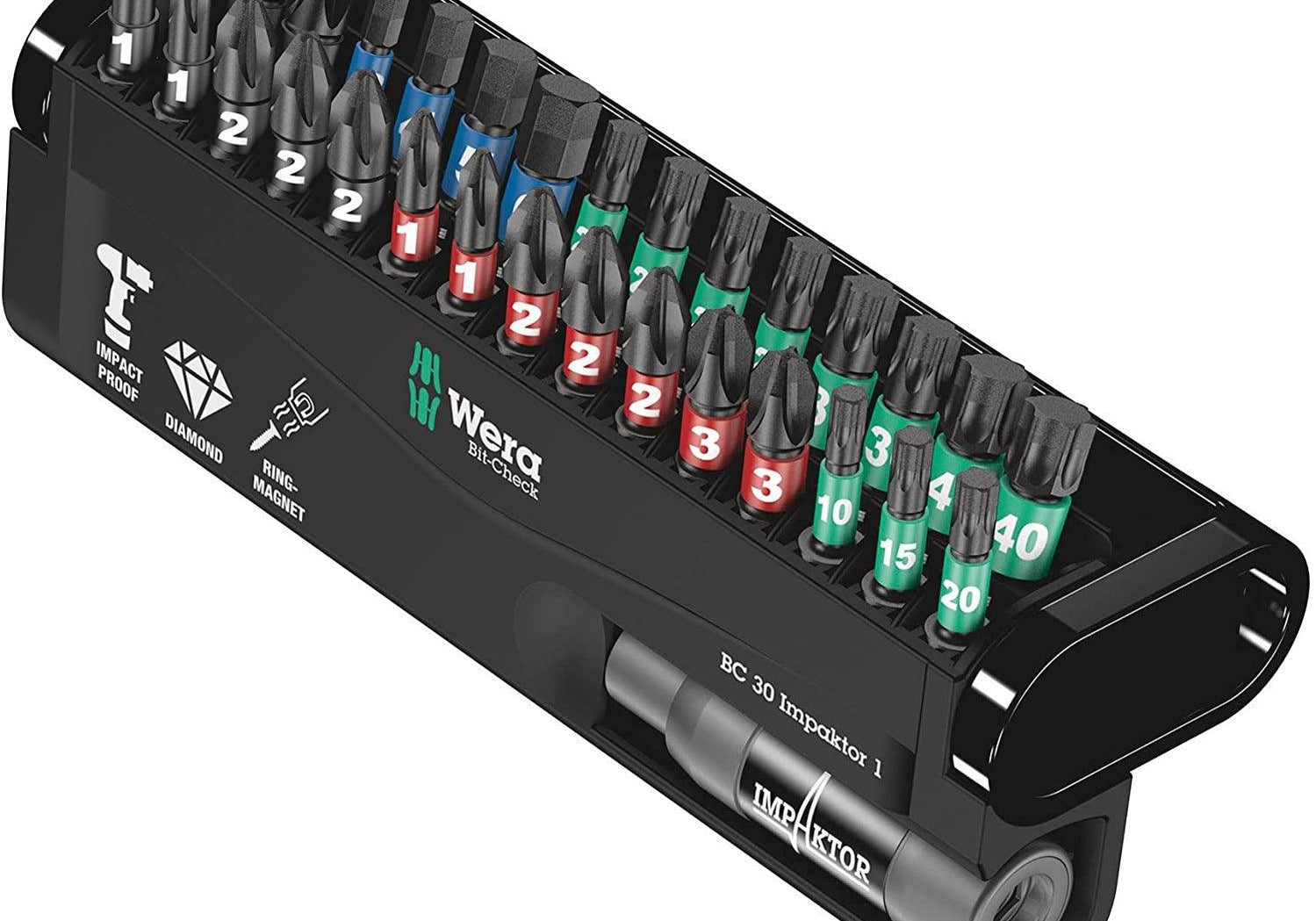 WERA 05057690001 Комплект битове Bit-Check 30 Impaktor 1 с държач (30 части) - Rittbul