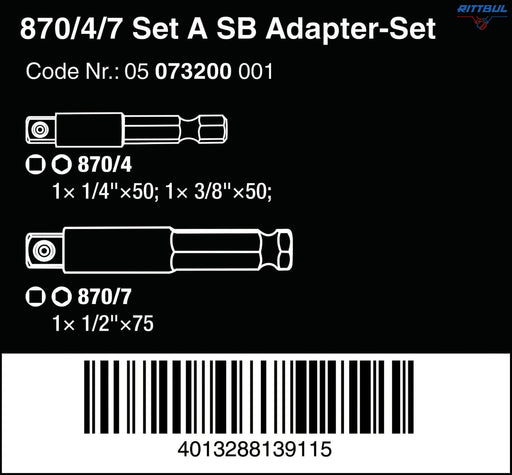 WERA 05073200001 Комплект адаптори 1/4“/3/8“/1/2“ (3 части) - Rittbul