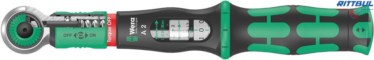WERA 05075801001 Динамометричен ключ Safe-Torque A 2 с тресчотка 1/4" шестостен, 2 - 12 Nm