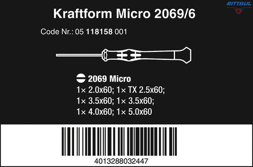 WERA 05118158001 Комплект отвертки Micro - 6 части/1/