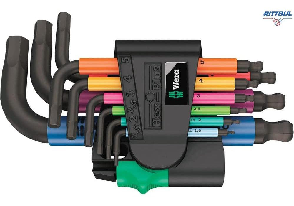 WERA 05133164001 Комплект шестостенни ключове Multicolour, къси - 9 части - Rittbul
